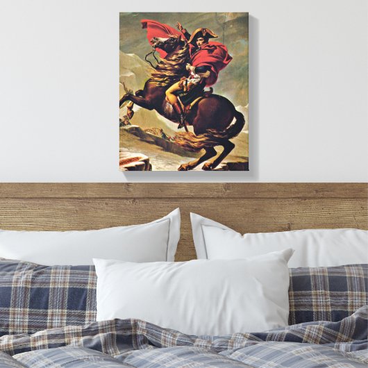 Jacques-Louis David - Napoleon over de Alpen Canvas Afdruk (Insitu (Slaapkamer))
