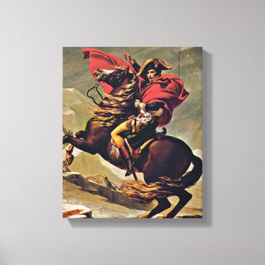 Jacques-Louis David - Napoleon over de Alpen Canvas Afdruk (Voorkant)
