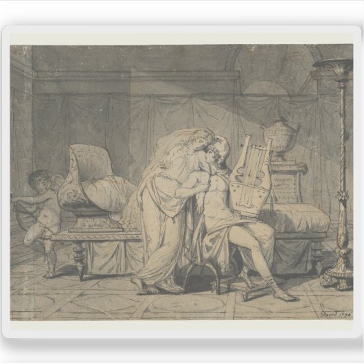 Jacques-Louis David - Parijs en Helen Sticker (Voorkant)