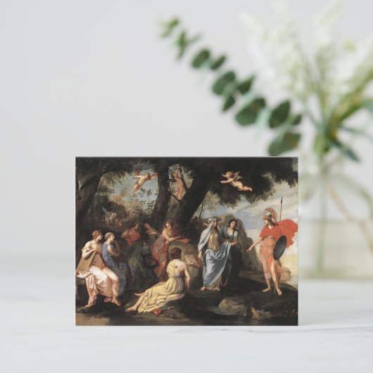 Jacques Stella-Minerva met de Muses Briefkaart (Staand voorkant)