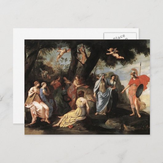 Jacques Stella-Minerva met de Muses Briefkaart (Voorkant / Achterkant)