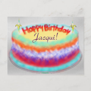 Jacqui's Birthday Cake-postkaart Briefkaart