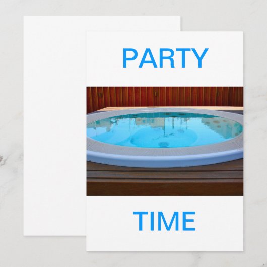 Jacuzzi Party Time Invitation Kaart (Voorkant / Achterkant)