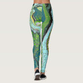 Jada 3 Crazy Green Abstracte Leggings (Achterkant)
