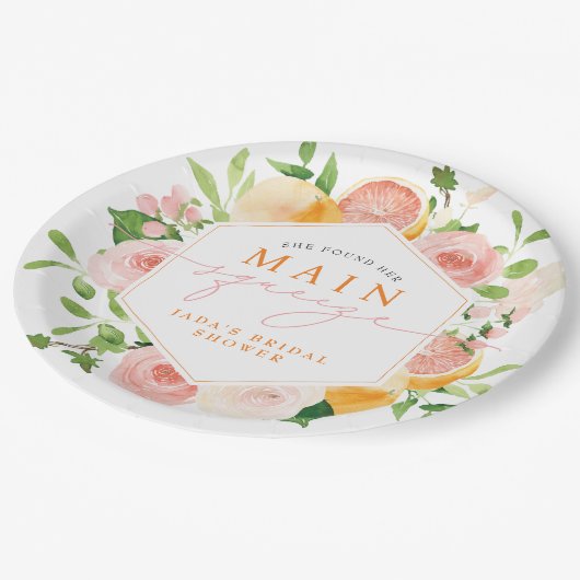 JADA Citrus Fruit Main Squeeze Vrijgezellenfeest Papieren Bordje (Gekanteld)