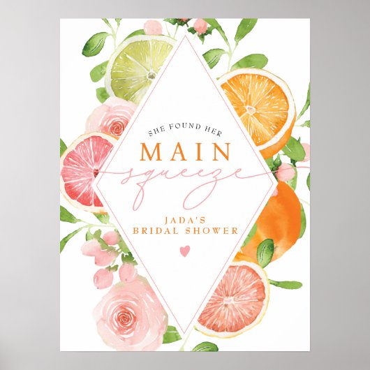 JADA Citrus Fruit Main Squeeze Vrijgezellenfeest Poster (Voorkant)
