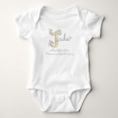 Jada meisjes letter J naam betekent baby kleding Romper (Voorkant)