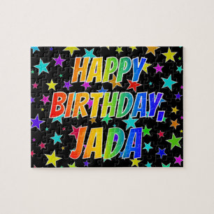 "JADA" Voornaam, geun "HAPPY BIRTHDAY" Legpuzzel