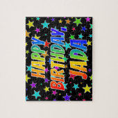 "JADA" Voornaam, geun "HAPPY BIRTHDAY" Legpuzzel (Verticaal)