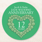 Jade 12e trouwdag, groene onderzetters (Voorkant)