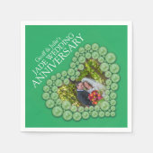 Jade 12th Wedding Jubileum, foto groen Servet (Voorkant)