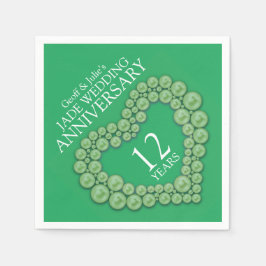 Jade 12th Wedding Jubileum hart groene luiers Servet