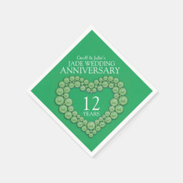 Jade 12th Wedding Jubileum hart groene luiers Servet