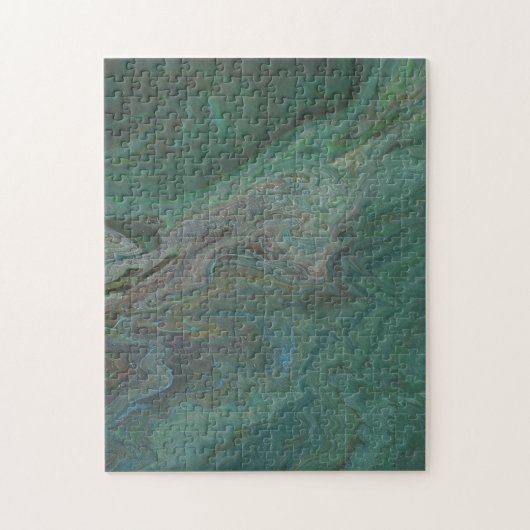 Jade 2 Diep Groen Abstract Legpuzzel (Verticaal)