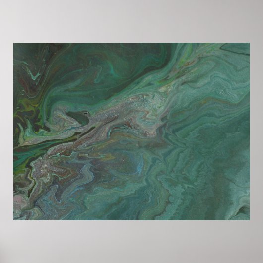 Jade 2 Diep Groen Abstract Poster (Voorkant)