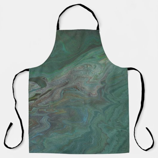 Jade 2 Diep Groen Abstract Schort (Voorkant)