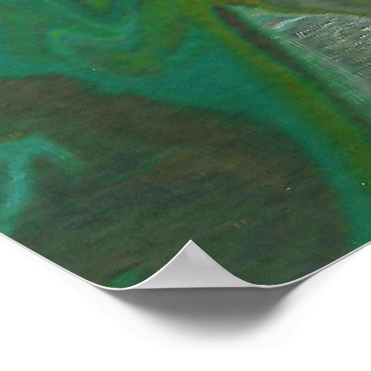 Jade 3 Fluid Deep Green Abstract Poster Print (Hoek)
