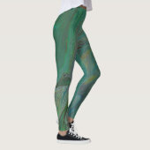 Jade 3 Fluid Deep Green Abstracte Leggings (Rechts)