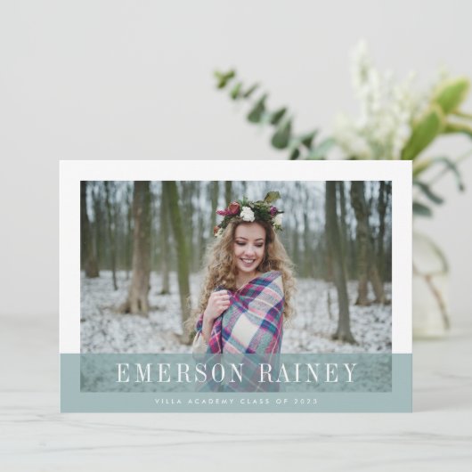 Jade | Aankondiging en uitnodiging van het Afstude (Staand voorkant)