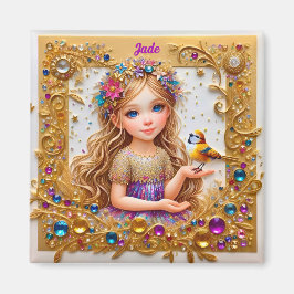 JADE ~ Aantrekkelijk  Meisje ~ Bird ~ Magneet