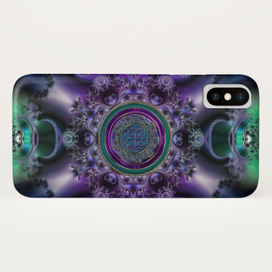 Jade Amethyst Celtic Fractal Design iPhone X Hoesj Case-Mate iPhone Case (Achterkant (horizontaal))