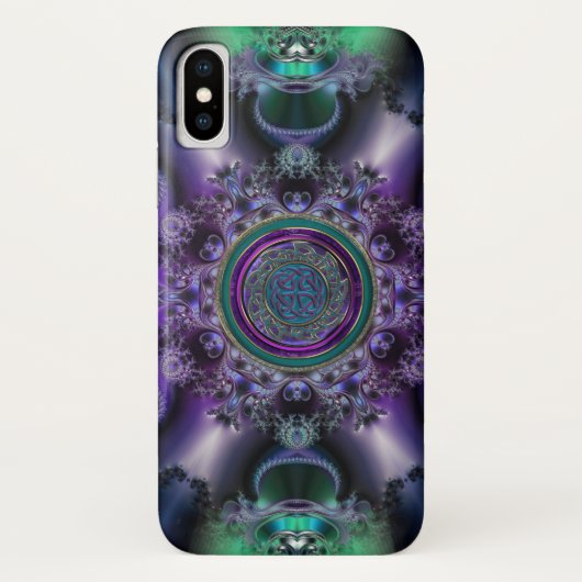 Jade Amethyst Keltisch Fractal Design iPhone X Hoe Case-Mate iPhone Case (Achterkant)