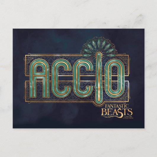 Jade Art Deco ACCIO™ Spell Grafisch Briefkaart (Voorkant)