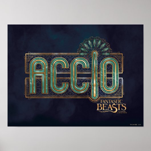 Jade Art Deco ACCIO™ Spell Grafisch Poster (Voorkant)