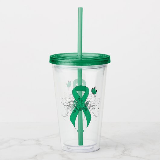 Jade Awareness Lint met Vlinder Acryl Drinkbeker (Voorkant)