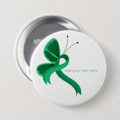 Jade Awareness Ribbon Butterfly Button (Voorkant /achterkant)
