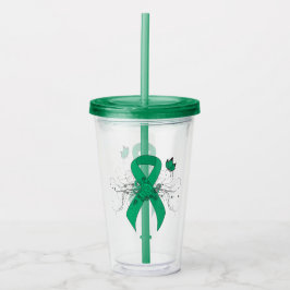 Jade Awareness Ribbon with Butterfly Acryl Drinkbeker
