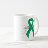 Jade Awareness Ribbon with Butterfly Koffiemok (Voorkant rechts)