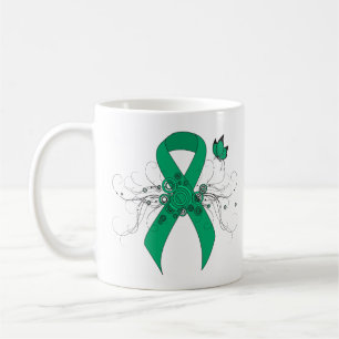 Jade Awareness Ribbon with Butterfly Koffiemok