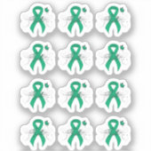 Jade Awareness Ribbon with Butterfly Sticker (Voorkant)