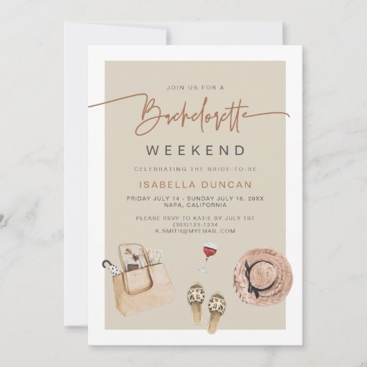 JADE Bohemian Napa Wine Country Bachelorette Kaart (Voorkant)