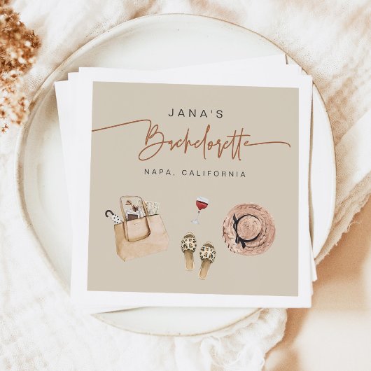 JADE Bohemian Napa Wine Country Bachelorette Servet