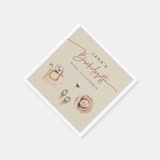 JADE Bohemian Napa Wine Country Bachelorette Servet (Hoek)