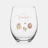 JADE Bohemian Napa Wine Country Bachelorette Wijnglas Zonder Voet (Voorkant)