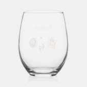 JADE Bohemian Napa Wine Country Bachelorette Wijnglas Zonder Voet (Achterkant)