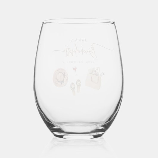 JADE Bohemian Napa Wine Country Bachelorette Wijnglas Zonder Voet (Achterkant)