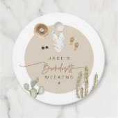 JADE Boho Desert Cactus Scottsdale Voor de sluier Bedankjes Labels (Voorkant)