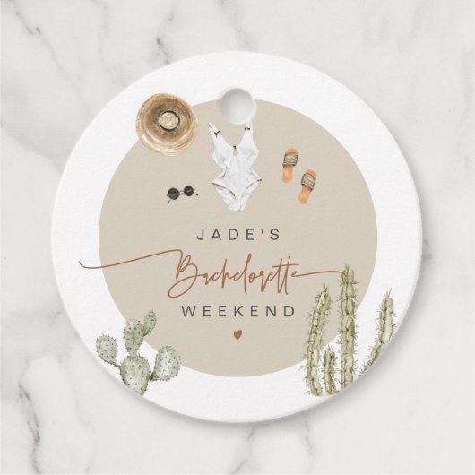 JADE Boho Desert Cactus Scottsdale Voor de sluier Bedankjes Labels (Voorkant)