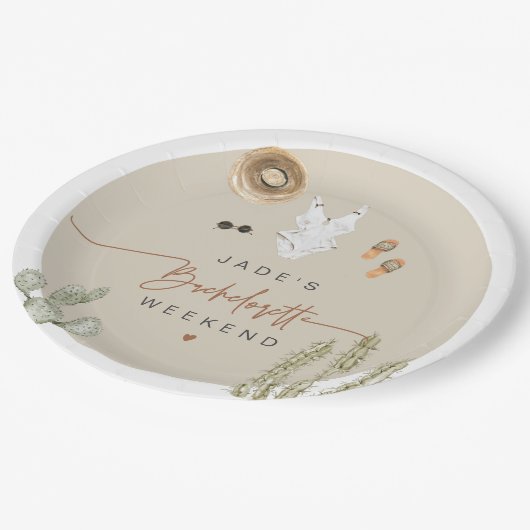 JADE Boho Desert Cactus Scottsdale Voor de sluier Papieren Bordje (Gekanteld)