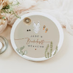 JADE Boho Desert Cactus Scottsdale Voor de sluier Papieren Bordje<br><div class="desc">Het JADE Scottsdale bachelorette collectie heeft een boho lay-out met leuke handgeschreven lettertypen en waterverf woestijnthema graphics.</div>