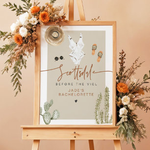 JADE Boho Desert Cactus Scottsdale Voor de sluier Poster