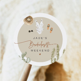 JADE Boho Desert Cactus Scottsdale Voor de sluier Ronde Sticker