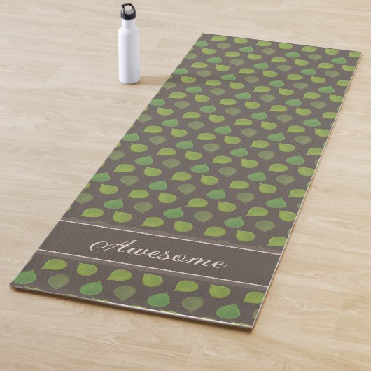 Jade Boom Bladeren op Bruine Yoga Mat (In situ)