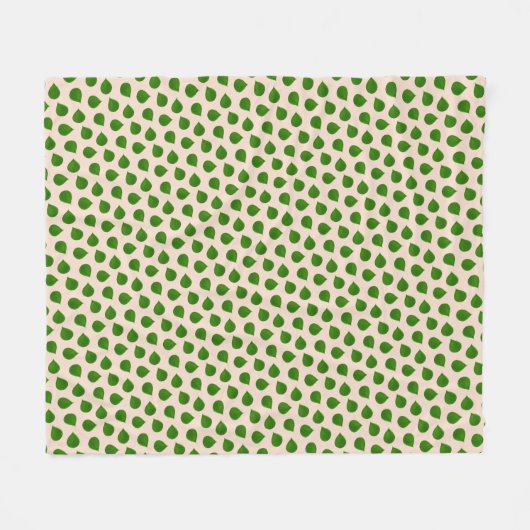 Jade Boom Groene Bladeren op Beige Fleece Deken (Voorkant (Horizontaal))