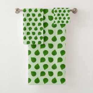 Jade Boom Groene Bladeren op Lichtgroen Bad Handdoek