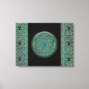 Jade Celtic Chains en Knot Canvas Print